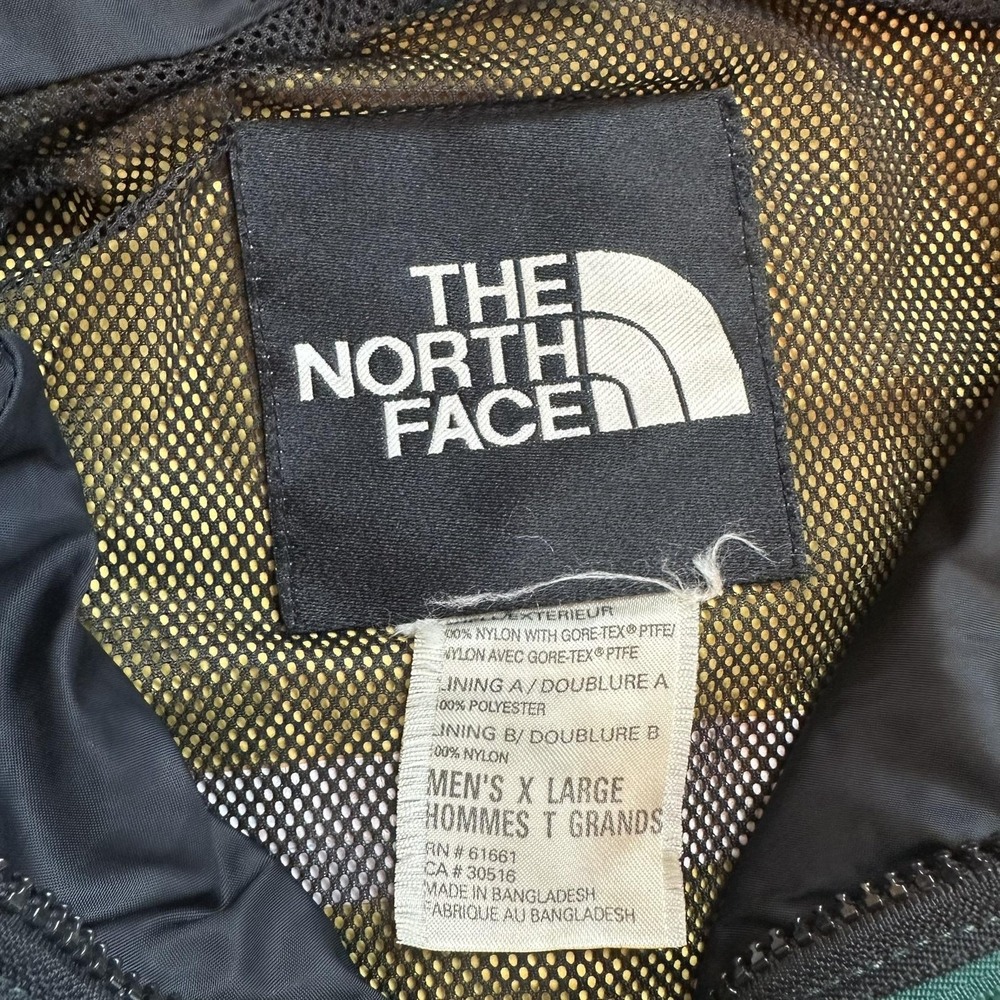 Vintage North Face Jacket Mens Extra Large Green Black Gore Tex Hood Parka Coat - Picture 4 of 16